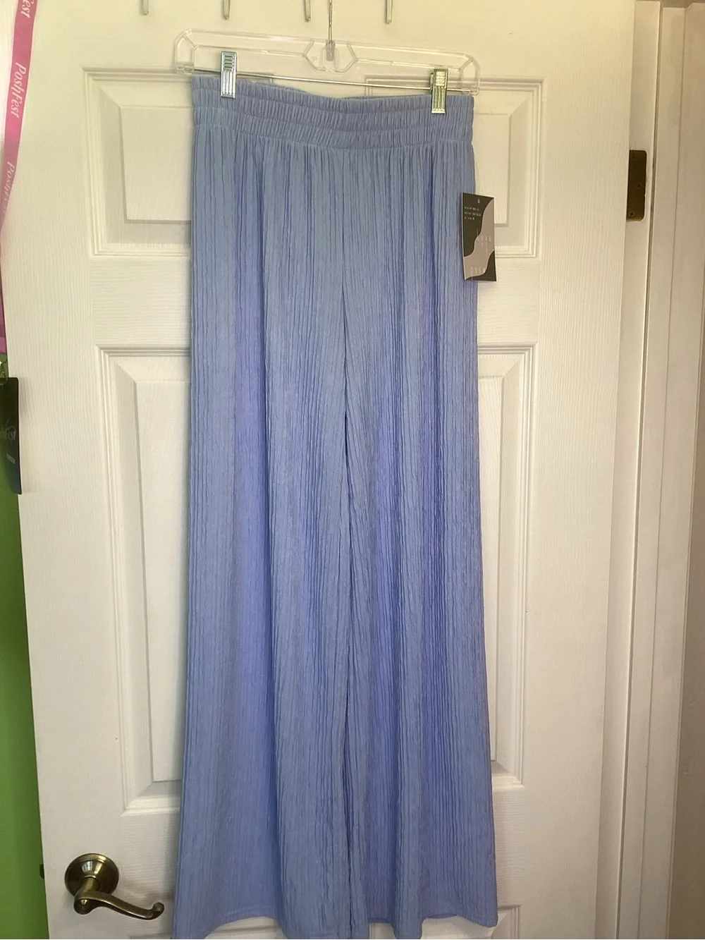 Women's Blue Wide Leg Pants/Crop Top Set, size Medium, NWT